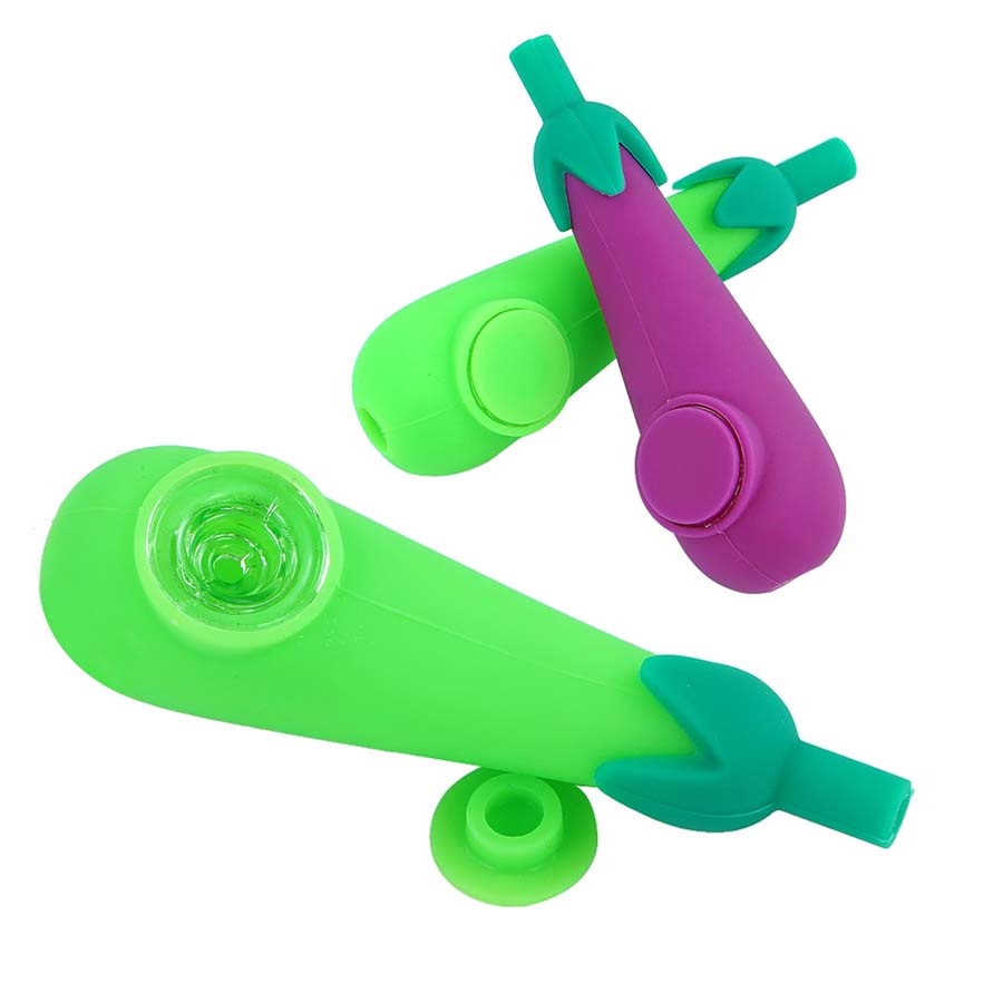 tobacco pipe silicone material oil rig bong pipes with glass bowl wax burner Eggplant appearance length 3.9"
tobacco pipe silicone material oil rig bong pipes with glass bowl wax burner Eggplant appearance length 3.9"