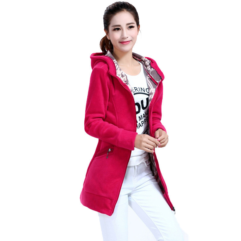 Women Fleece Hoodies Autumn Winter Female Warm Hoodies Zipper Hooded Jacket Thick Fleece Coat Outerwear Plus Size 3XL 4XL 201102
