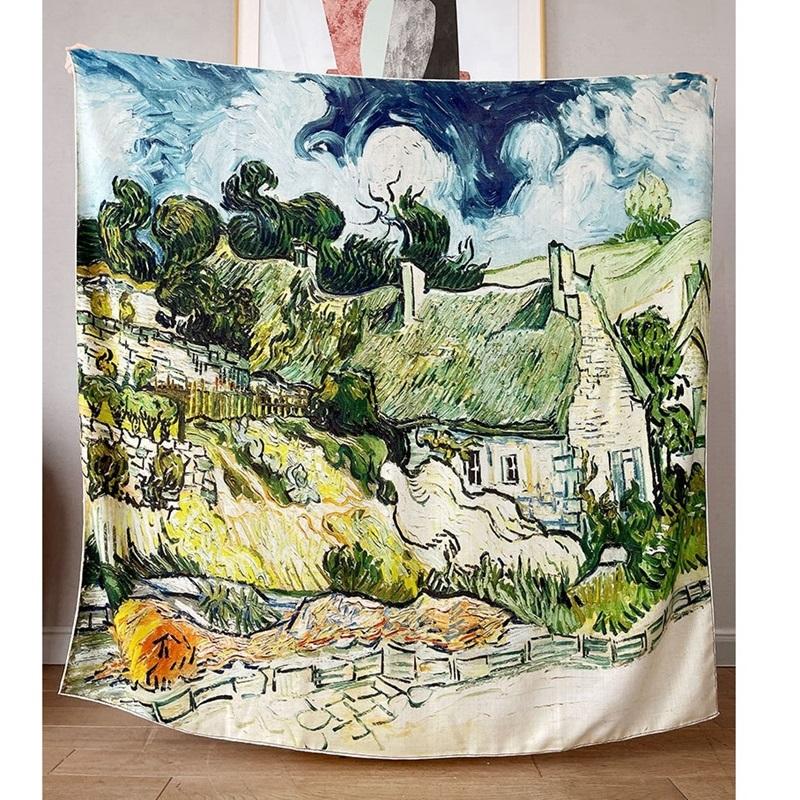 Scarves Oil Painting Women Cashmere Blanket Scarf 2 Side Prints Large Square Luxury Pashmina Wraps Shawl Foulard 132*132cm
Scarves Oil Painting Women Cashmere Blanket Scarf 2 Side Prints Large Square Luxury Pashmina Wraps Shawl Foulard 132*132cm