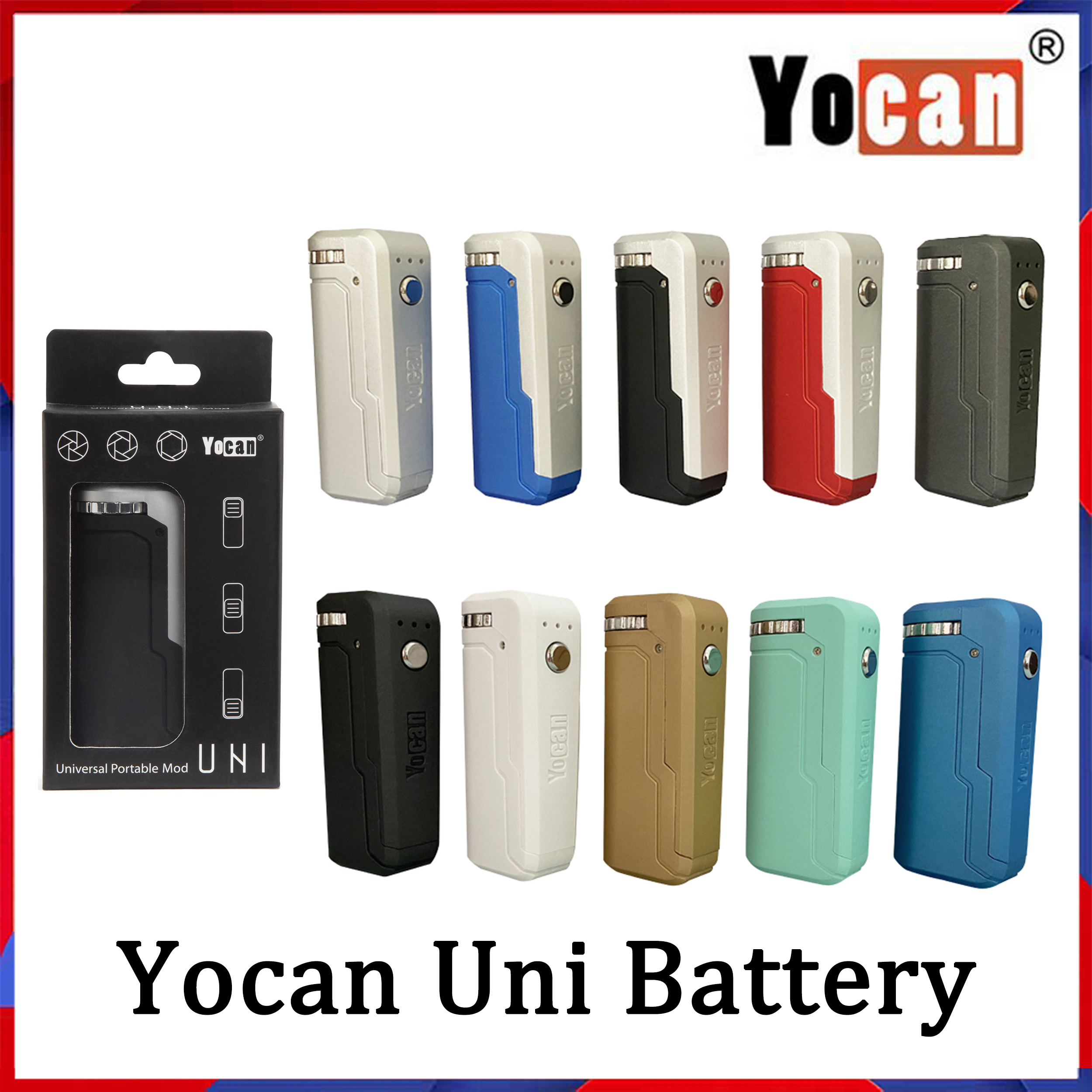 Yocan Uni Box Mod Kits 650mAh Preheat VV Variable Voltage Battery With Magnetic 510 Adapter For Thick Oil Cartridge Vs Vmod Th420
Yocan Uni Box Mod Kits 650mAh Preheat VV Variable Voltage Battery With Magnetic 510 Adapter For Thick Oil Cartridge Vs Vmod Th420