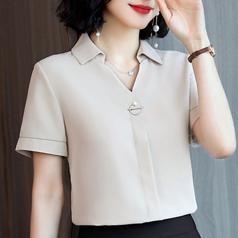 Blusas Mujer De Moda Turn Down Collar Office Blouse Short Sleeve Summer Blouse Women Chiffon Blouse Shirt Tops Women 210602, Blue
Blusas Mujer De Moda Turn Down Collar Office Blouse Short Sleeve Summer Blouse Women Chiffon Blouse Shirt Tops Women 210602, Blue