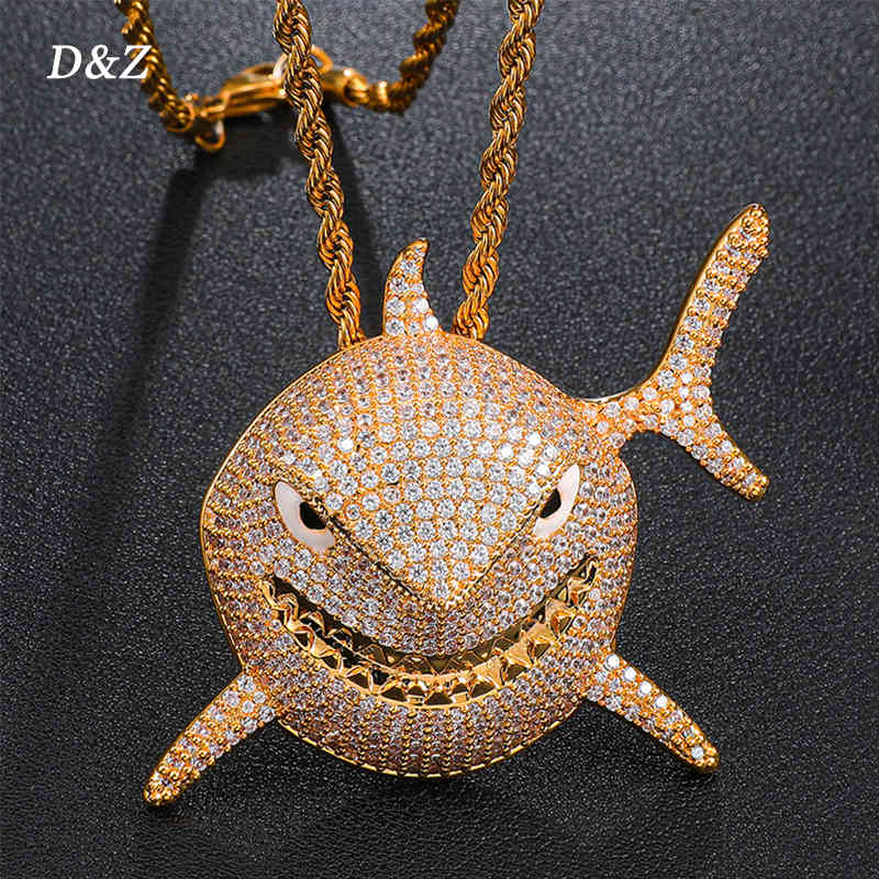 D&Z Hip Hop Shark Shape Pendants In Gold Soild Back Pendant Iced Out Cubic Zircon Stones Men Hip Hop Rock Jewelry X0509
D&Z Hip Hop Shark Shape Pendants In Gold Soild Back Pendant Iced Out Cubic Zircon Stones Men Hip Hop Rock Jewelry X0509