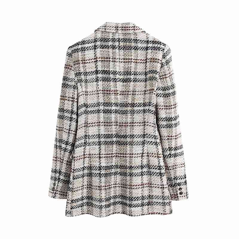 Tweed Women Elegant Patchwork Blazers Spring-Autumn Fashion Ladies Thick Jackets Female Vintage Coats Chic Girls Cute 210527