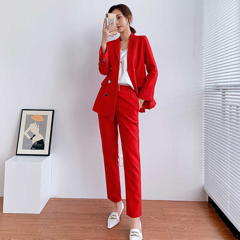 High Quality Plus Size Suit Autumn and Winter Professional Pants 2-piece Female Elegant Work Clothes 210527, Black
High Quality Plus Size Suit Autumn and Winter Professional Pants 2-piece Female Elegant Work Clothes 210527, Black