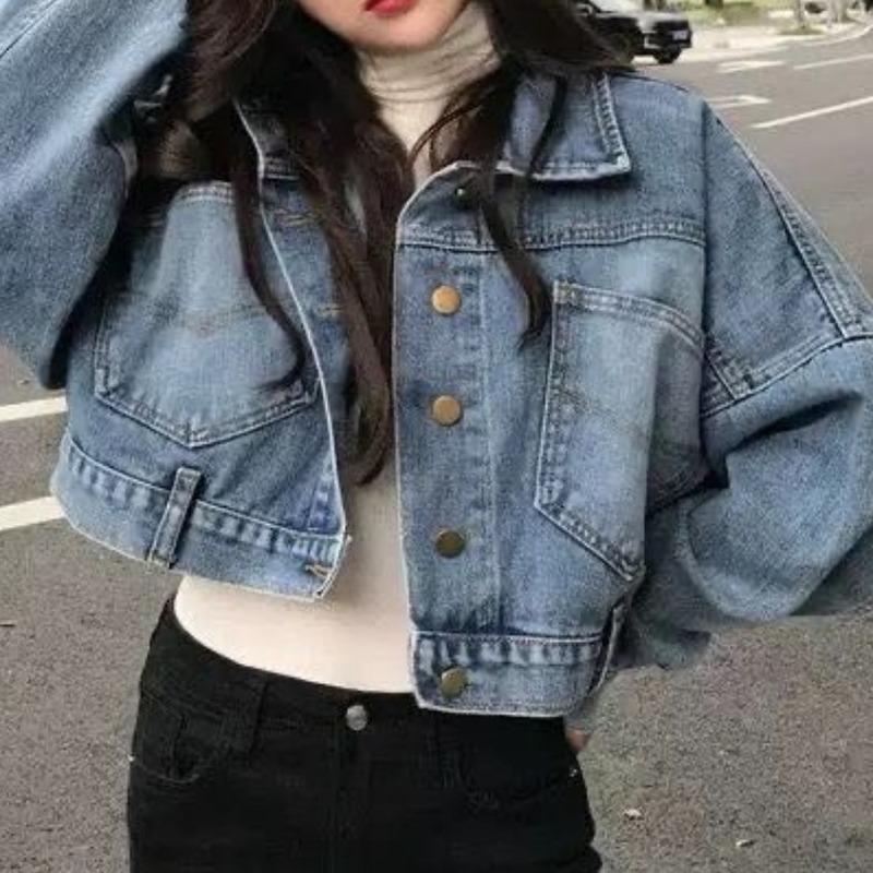 Women' Jackets Denim Short Coat Female Student Batwing Sleeve Korean Style Versatile Loose Spring And Autumn Long Cropped Top, Beige
Women' Jackets Denim Short Coat Female Student Batwing Sleeve Korean Style Versatile Loose Spring And Autumn Long Cropped Top, Beige