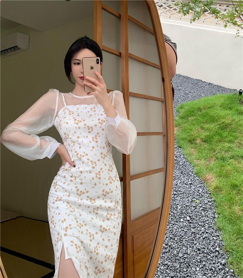 Casual Dresses Firm Offers Make French Tea Gentleness Strap Broken Flower Open Fork + Organza Chiffon Blouse Two-piece Outfit, See chart
Casual Dresses Firm Offers Make French Tea Gentleness Strap Broken Flower Open Fork + Organza Chiffon Blouse Two-piece Outfit, See chart