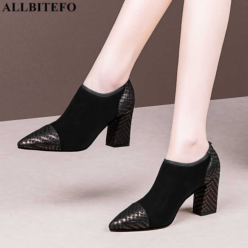 ALLBITEFO size 34-42 flock + suede sheepskin genuine leather high heels fashion leisure women heels shoes high heel shoes 210611, As picture
ALLBITEFO size 34-42 flock + suede sheepskin genuine leather high heels fashion leisure women heels shoes high heel shoes 210611, As picture