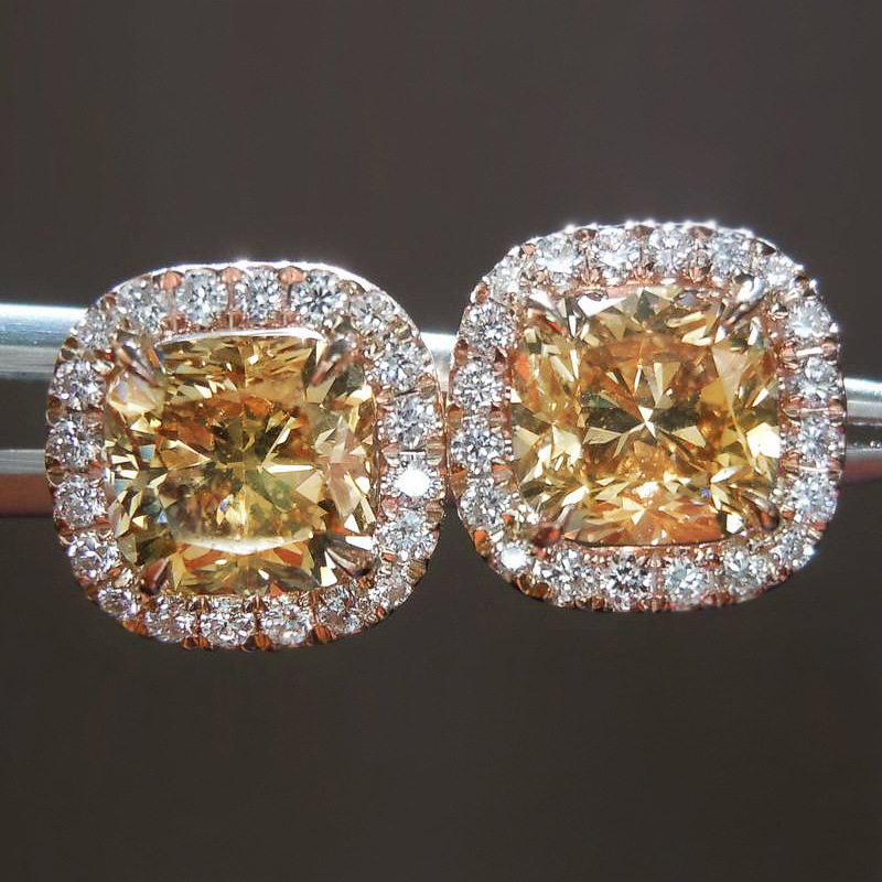 18K Rose Gold Cushion cut 6mm Lab Diamond Stud Earring 925 sterling silver Engagement Wedding Earrings for Women Party Jewelry
18K Rose Gold Cushion cut 6mm Lab Diamond Stud Earring 925 sterling silver Engagement Wedding Earrings for Women Party Jewelry