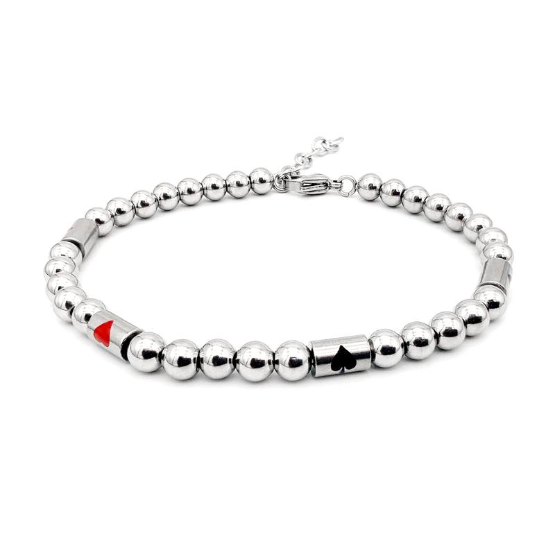 Beaded, Strands Runda Beaded Bracelet For Men 22Cm Poker Pattern Stainless Steel Accessories Handmade Men'S Fashion Jewelry Gifts
Beaded, Strands Runda Beaded Bracelet For Men 22Cm Poker Pattern Stainless Steel Accessories Handmade Men'S Fashion Jewelry Gifts