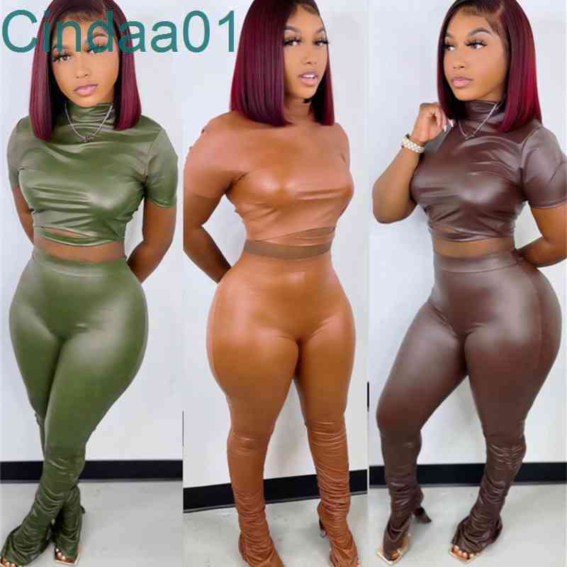 Women Tracksuits Two Piece Set Designer Outfits Fall Leather Cropped High Elastic Leather Outfits Solid Colour Joggers Suits 3 Colours, Green
Women Tracksuits Two Piece Set Designer Outfits Fall Leather Cropped High Elastic Leather Outfits Solid Colour Joggers Suits 3 Colours, Green