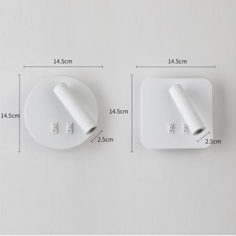 LED Wall Lamp Indoor Modern Bedroom Bedside Lamp Surface Mounted Rotatable Reading Stair Study Porch Sconce Light AC85-265V