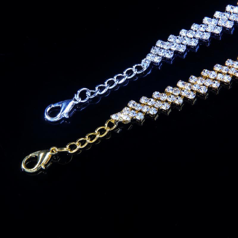 New Iced Out Chains Tennis Necklaces Bling Rhinestone Hip Hop Jewelry Silver Gold Fashion Trend Women Party Statement Collar Necklace Gifts
