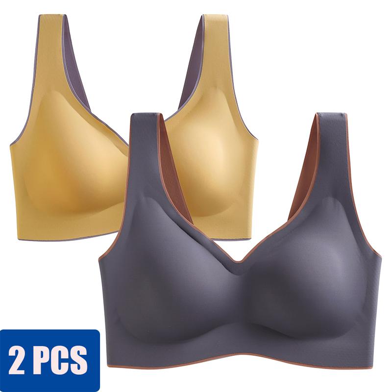 Bras 2pcs Seamless Bra Push Up For Women Latex Gathers Sexy Pad Underwear Female Full Cup Bralette, Red;black
Bras 2pcs Seamless Bra Push Up For Women Latex Gathers Sexy Pad Underwear Female Full Cup Bralette, Red;black