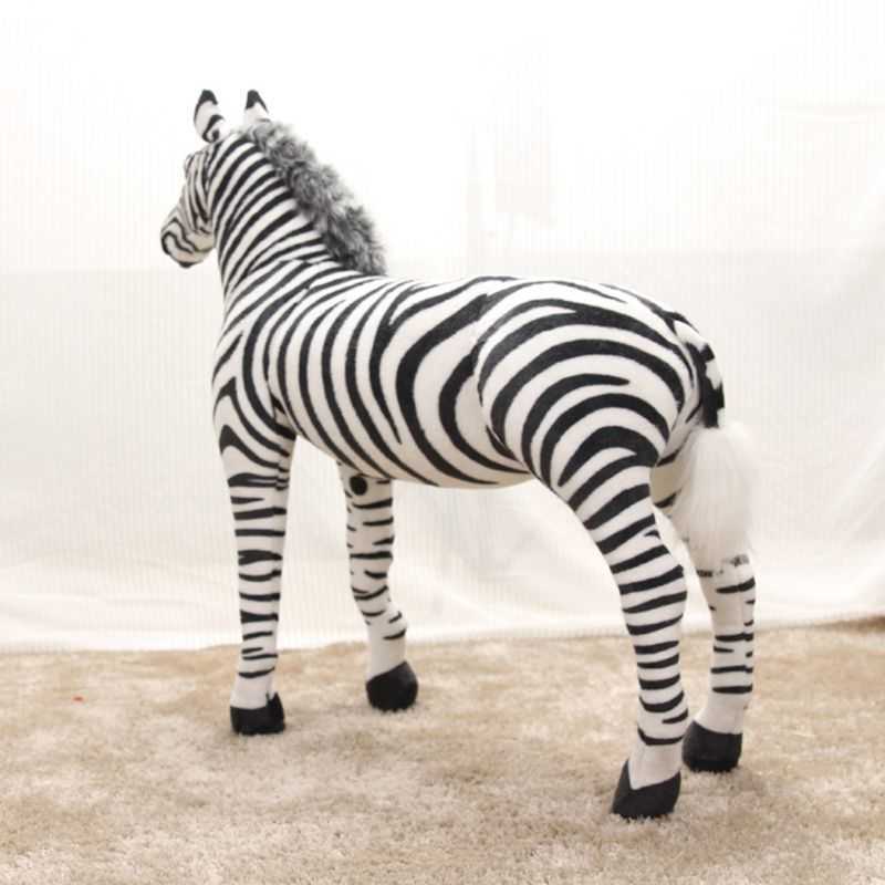 37cm 45cm 56cm Soft Stuffed Plush Animal Horse Pillow Realistic Zebra Toy Birthday Gift Sofa Cushion Adults Children Wholesale Q0727