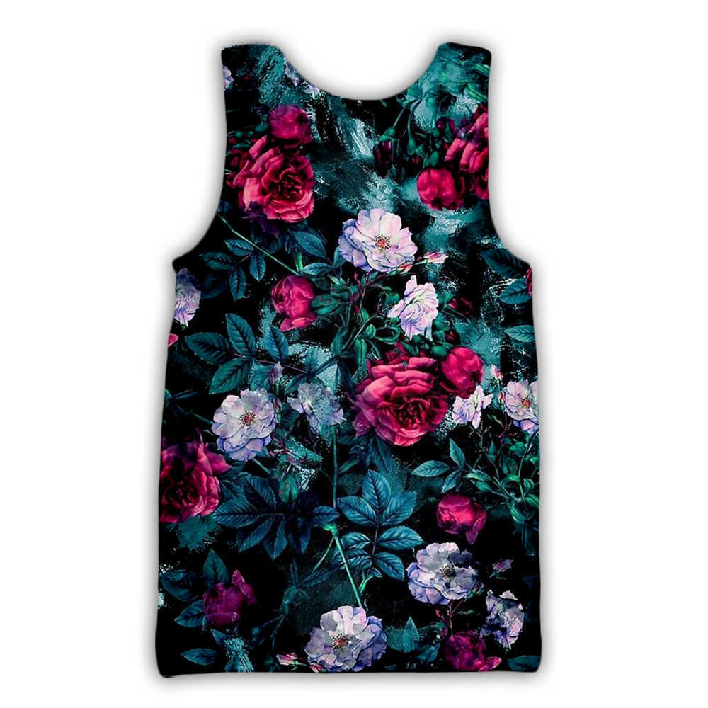 PLstar Cosmos Flower summer vest Fashion Male/Female Tank tops painting Floral 3D Printed streetwear Casual sleeveless 210623