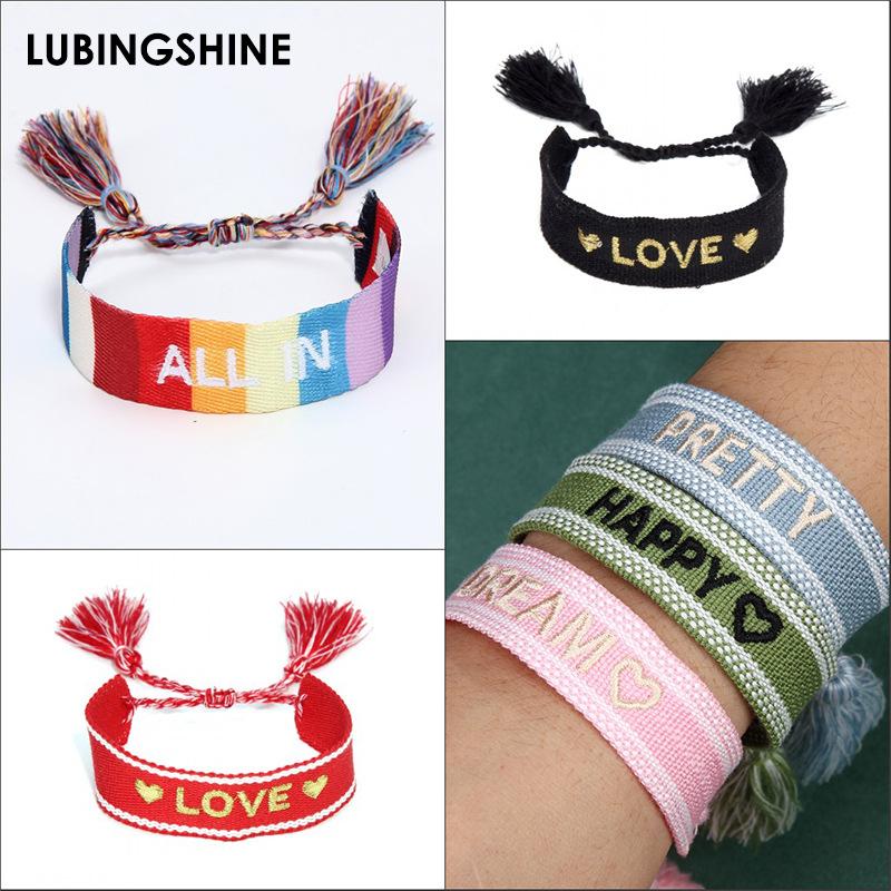 Link, Chain 2021 Weave Lover Gift Jewelry Hand Sign Embroidered Color Cotton Women Braided Frilled Men Bracelets, Black
Link, Chain 2021 Weave Lover Gift Jewelry Hand Sign Embroidered Color Cotton Women Braided Frilled Men Bracelets, Black