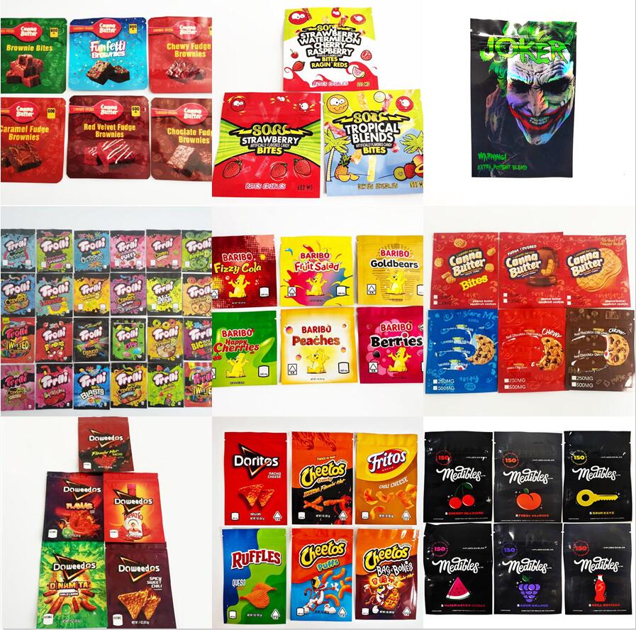 2021 hot BROWNIE BITES Mylar Bag Packing CARIBO EDIBLES SOUR JOKER TROLLIS TRILLIS Baribo Flavor TRIPS DOWEEDOS Black Medibles CHEETOS Dry Flower Packaging
2021 hot BROWNIE BITES Mylar Bag Packing CARIBO EDIBLES SOUR JOKER TROLLIS TRILLIS Baribo Flavor TRIPS DOWEEDOS Black Medibles CHEETOS Dry Flower Packaging