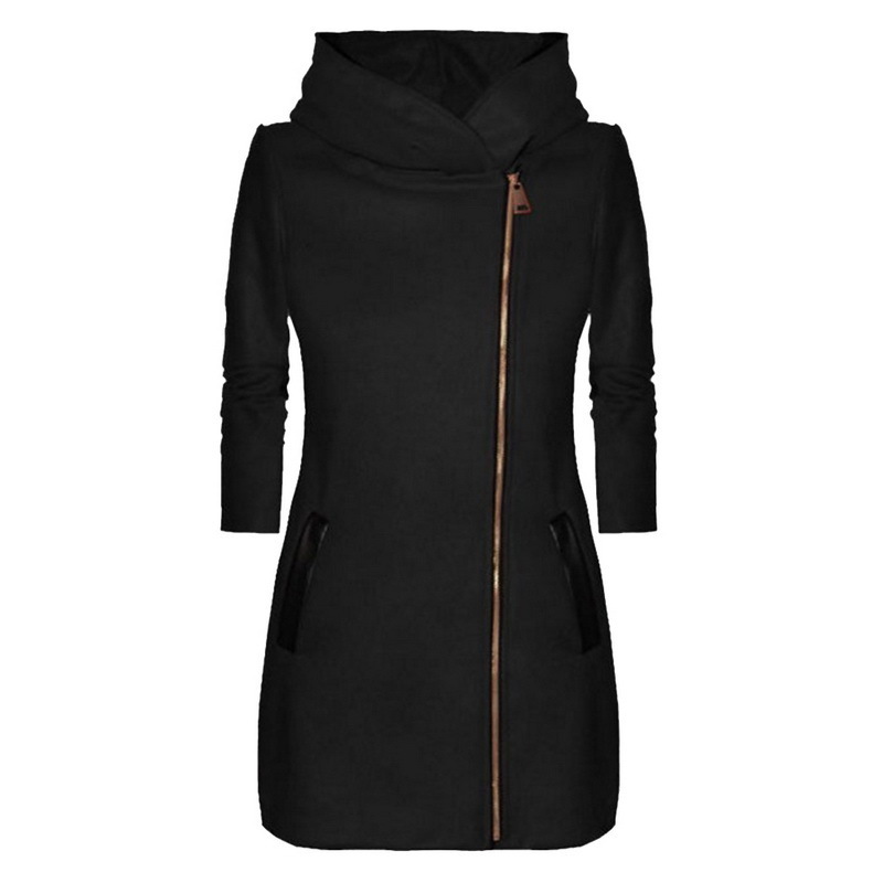 Women Autumn Winter Fleece Sweatshirt Hoodie Long Zipper Hoodies Jacket Pockets Coat Outwear Sudaderas Para Mujer 201019