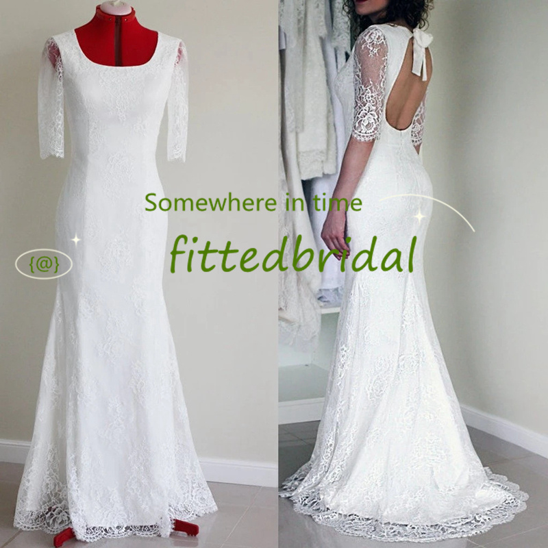 Mermaid Short Sleeves Wedding Dress Sexy Sweep Train Lace Real Images Beach Party Bridal Gowns vestido de noiva curto, Champagne
Mermaid Short Sleeves Wedding Dress Sexy Sweep Train Lace Real Images Beach Party Bridal Gowns vestido de noiva curto, Champagne