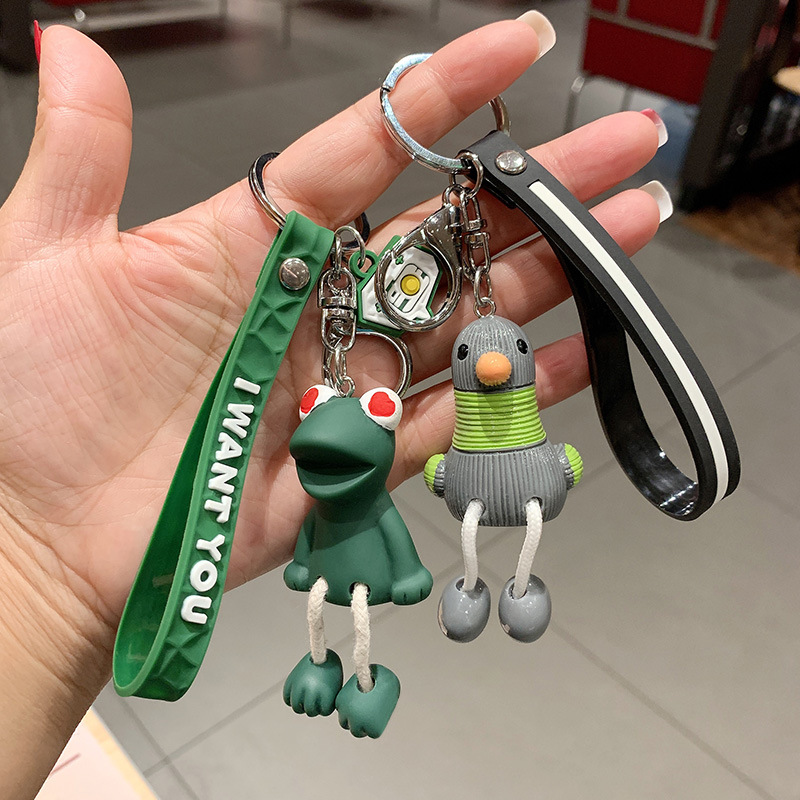 Animal Pendant Keychains Key Rings Bear Bird Women Car Keys Holder Bag Charms Jewelry Trinkets Cartoon Frog Duck Mens Keyring Chains Gifts Love Fashio