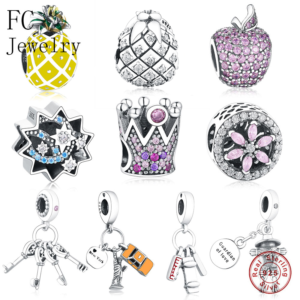 FC Jewelry Fit Original Brand Charms Bracelets 925 Sterling Silver Four Heart Key Pink Zricon Crystal Beads Pendant Berloque Q0531
FC Jewelry Fit Original Brand Charms Bracelets 925 Sterling Silver Four Heart Key Pink Zricon Crystal Beads Pendant Berloque Q0531