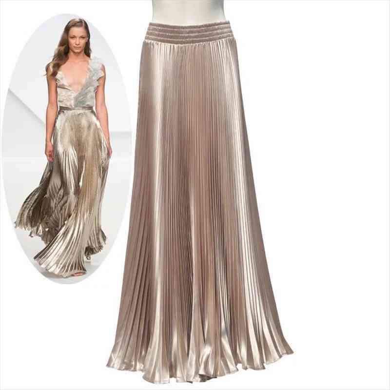summer arrival designer elegant womens skirt elastic waist pleated beach maxi gold sequined skirts female, Black
summer arrival designer elegant womens skirt elastic waist pleated beach maxi gold sequined skirts female, Black