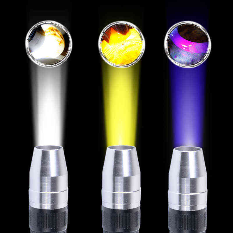 Jade Identification Torch 3 IN 1 LEDs Light Sources Portable Dedicated UV Flashlight Ultraviolet Gemstones Jewelry amber Money 211