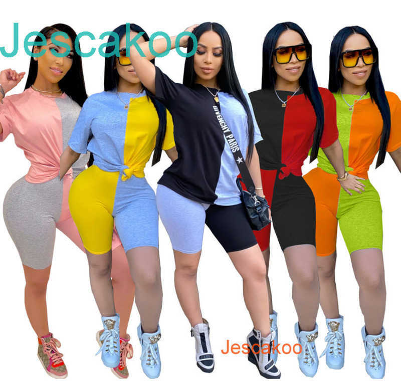 Women Tracksuits Summer 2 Piece Set Sportswear Designer Fashion Contrast Color Stitching Short Sleeved Hot Pants Summer Casual Jogging Suit J510, Yellow blue
Women Tracksuits Summer 2 Piece Set Sportswear Designer Fashion Contrast Color Stitching Short Sleeved Hot Pants Summer Casual Jogging Suit J510, Yellow blue