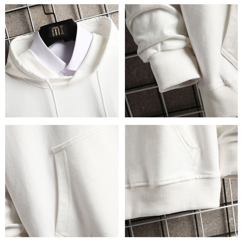 Hooded Hoodies Cotton Swearshirts Man Big Pocket Fashion Pure Mens Hoodie Tracksuits Hip Hop O-neck Pullover Grey Hombre Clothes LJ200918