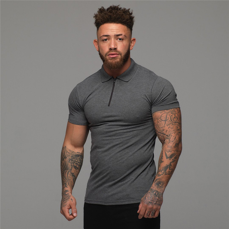 Muscleguys Man Fashion Polo Shirt Casual Fashion Plain Color Short Sleeve High Quality Slim Polo Shirt Men Fitness Polo homme 210308