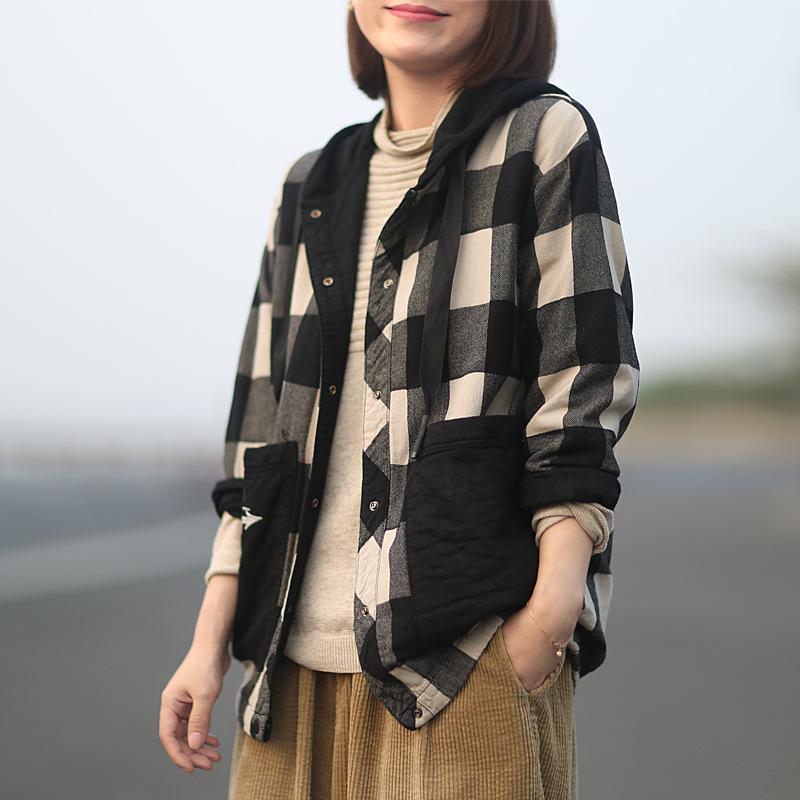 Women's Jackets 2021 Spring Autumn Loose Casual Women All-match Coat Tops Hooded Button Plaid Pocket, Figure 2
Women's Jackets 2021 Spring Autumn Loose Casual Women All-match Coat Tops Hooded Button Plaid Pocket, Figure 2