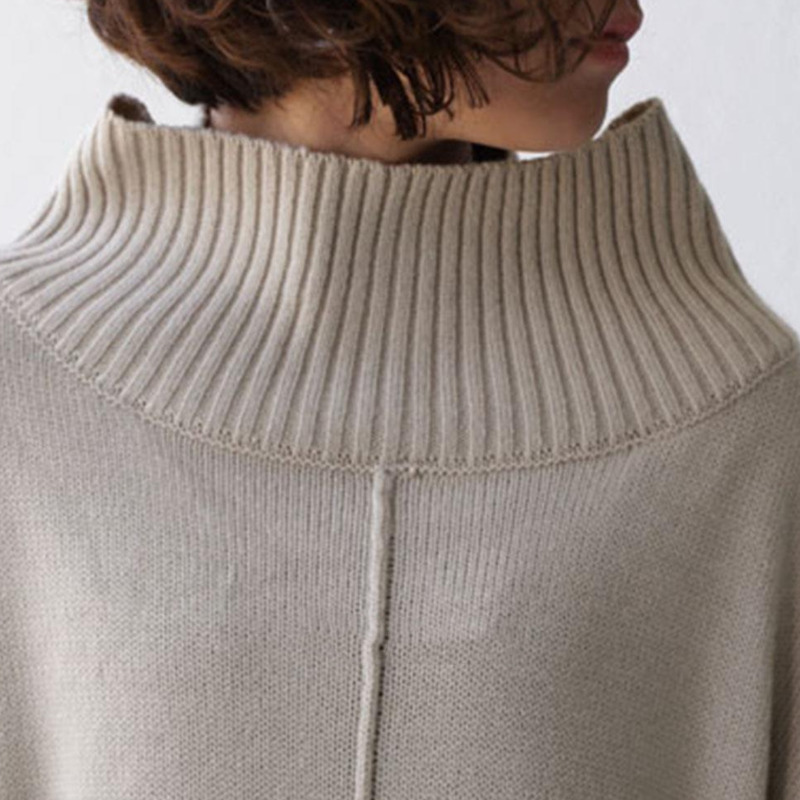 Japanese style black loose turtleneck clothes autumn and winter slimming soft large size warm kintted dresses 2A920 210526