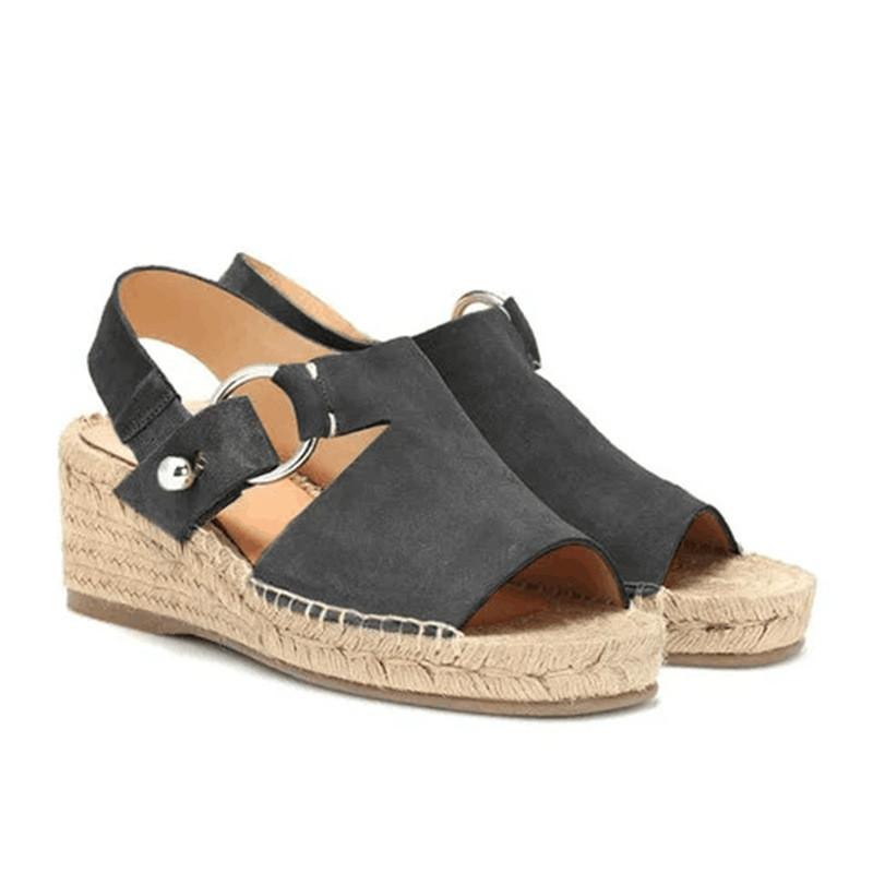 Sandals Women's Espadrille Ankle Strap Comfortable Slippers Ladies Womens Casual Shoes Breathable Flax Canvas Pumps