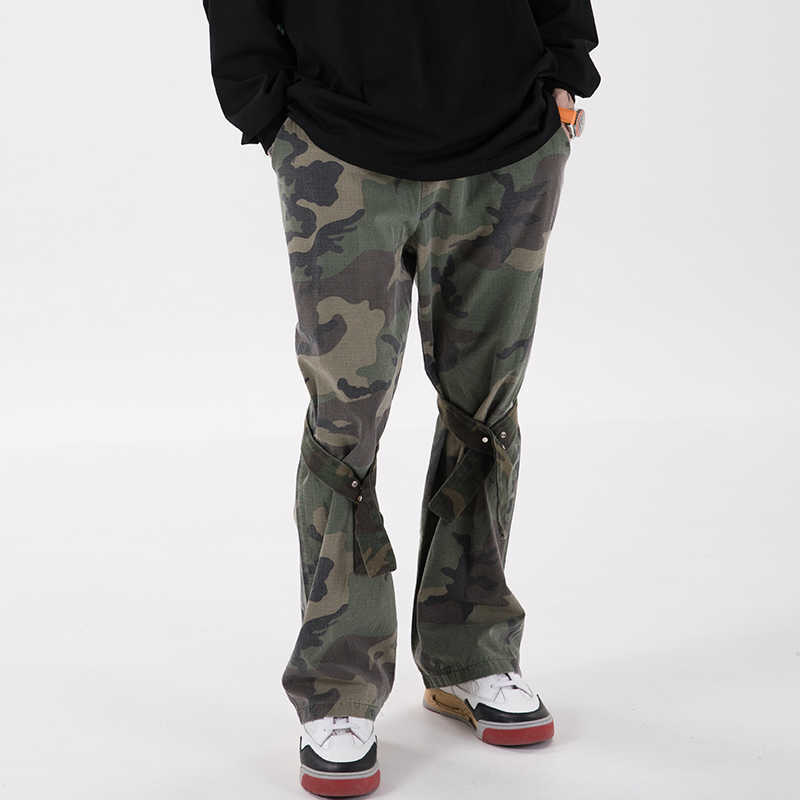 Harajuku Camouflage Flare Pants Streetwear Mens Slim Fit Camouflage Cargo Pants Fashionable Ribbons Stretch Wide Leg Trousers C0607
Harajuku Camouflage Flare Pants Streetwear Mens Slim Fit Camouflage Cargo Pants Fashionable Ribbons Stretch Wide Leg Trousers C0607