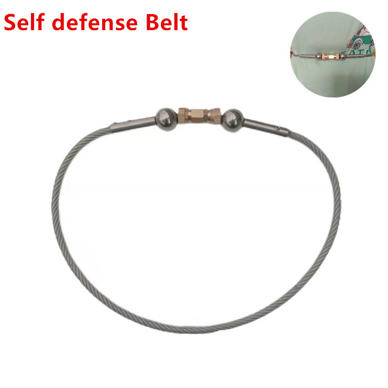 New Portable Wire Non Lethal Waist-wrapped Self-defense Quick Insertion Flexible Concealed Tactical Whip with 25MM Steel Ball