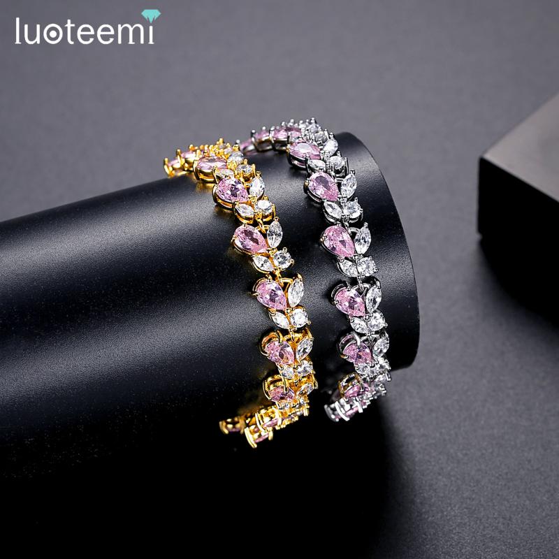 Bangle LUOTEEMI Trendy Charm Marquise Cut Cubic Zirconia Bracelet For Women Pink CZ Leaf Bridal Wedding Party Jewelry Gold Silver Gift
Bangle LUOTEEMI Trendy Charm Marquise Cut Cubic Zirconia Bracelet For Women Pink CZ Leaf Bridal Wedding Party Jewelry Gold Silver Gift