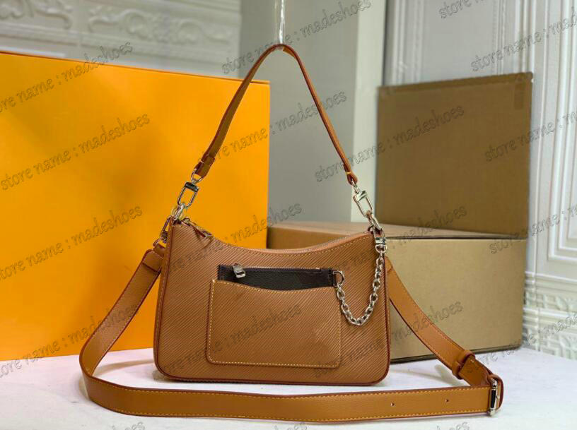 Trendy Marelle handbag Womens Designer Chain Shoulder Bag Epi grained Leather Luxurys Business Flap Designers Cross Body Message Bags With Pouch
Trendy Marelle handbag Womens Designer Chain Shoulder Bag Epi grained Leather Luxurys Business Flap Designers Cross Body Message Bags With Pouch