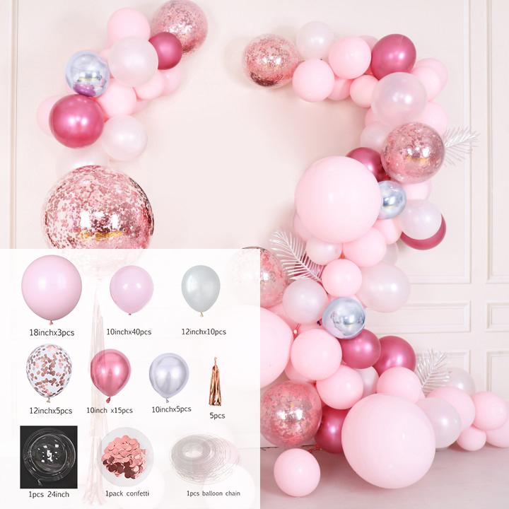 Party Decoration 86pcs/Set Macaron Balloon Garland Arch Kit Baby Pink Balloons Confetti For Shower Girl Birthday Wedding