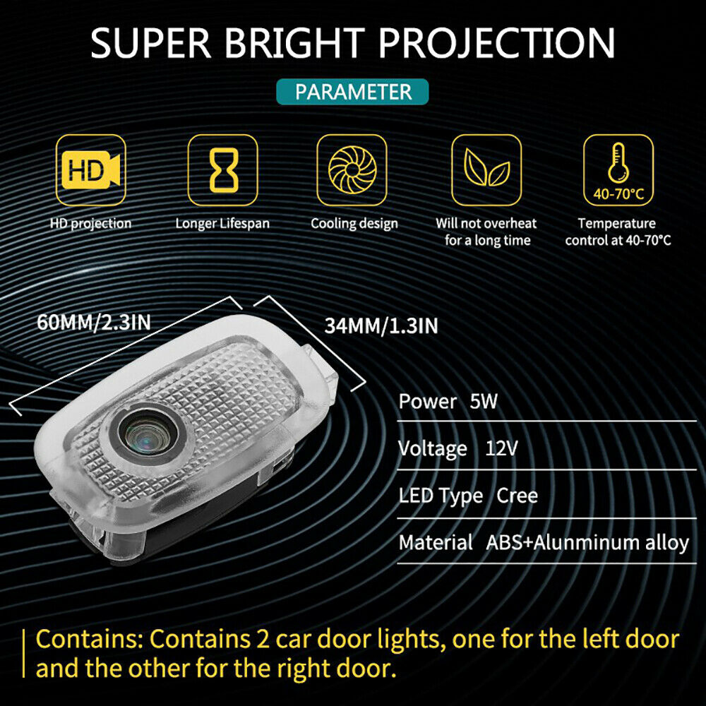 2PCS Led Car Door Lights Logo Door Courtesy LED Projector Ghost Laser for S W221 W447 C216 W216