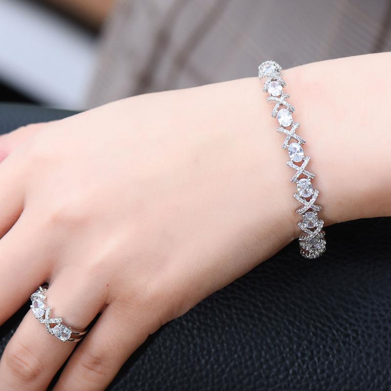 Earrings & Necklace GODKI Trendy 3 Tone Cross Bangle Ring Set Jewelry For Women Wedding PARTY Cubic Zircon Crystal CZ Aretes De Mujer Modern, As pic
Earrings & Necklace GODKI Trendy 3 Tone Cross Bangle Ring Set Jewelry For Women Wedding PARTY Cubic Zircon Crystal CZ Aretes De Mujer Modern, As pic