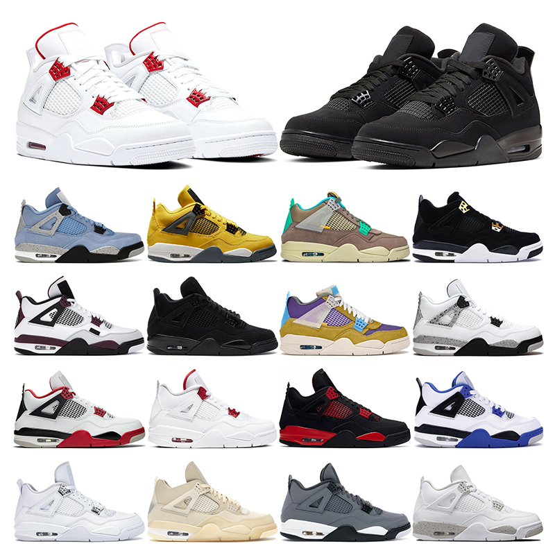 Jordens 4 4s men basketball shoes womens University Blue Fire Red Black Cat Taupe Haze Paris white oreo cement Bred trainer sport sneakers size 5.5-13
Jordens 4 4s men basketball shoes womens University Blue Fire Red Black Cat Taupe Haze Paris white oreo cement Bred trainer sport sneakers size 5.5-13