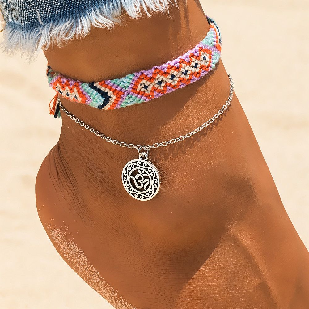Vintage OM Rune Weave Anklets For Women 2018 New Handmade Cotton Anklet Bracelets Female Beach Foot Jewelry Gifts 2 PCS/Set, Red;blue
Vintage OM Rune Weave Anklets For Women 2018 New Handmade Cotton Anklet Bracelets Female Beach Foot Jewelry Gifts 2 PCS/Set, Red;blue