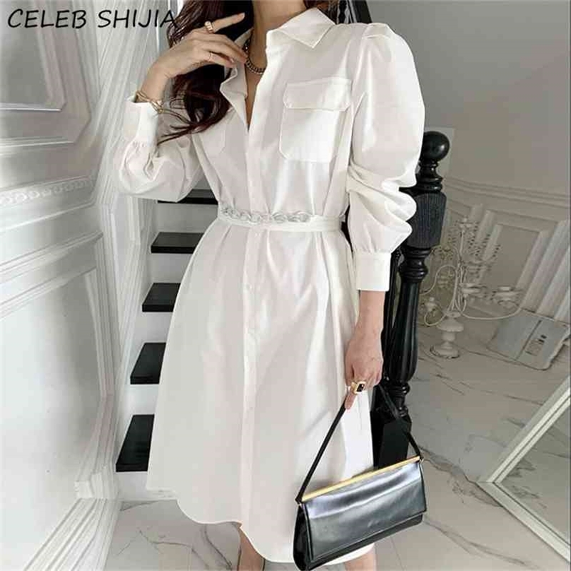 Chic Vintage Shirts Dress Woman Slim Waist Turn-down Bodycon Female Clothing Work White Khaki Business OL For Spring 210603, Clear
Chic Vintage Shirts Dress Woman Slim Waist Turn-down Bodycon Female Clothing Work White Khaki Business OL For Spring 210603, Clear