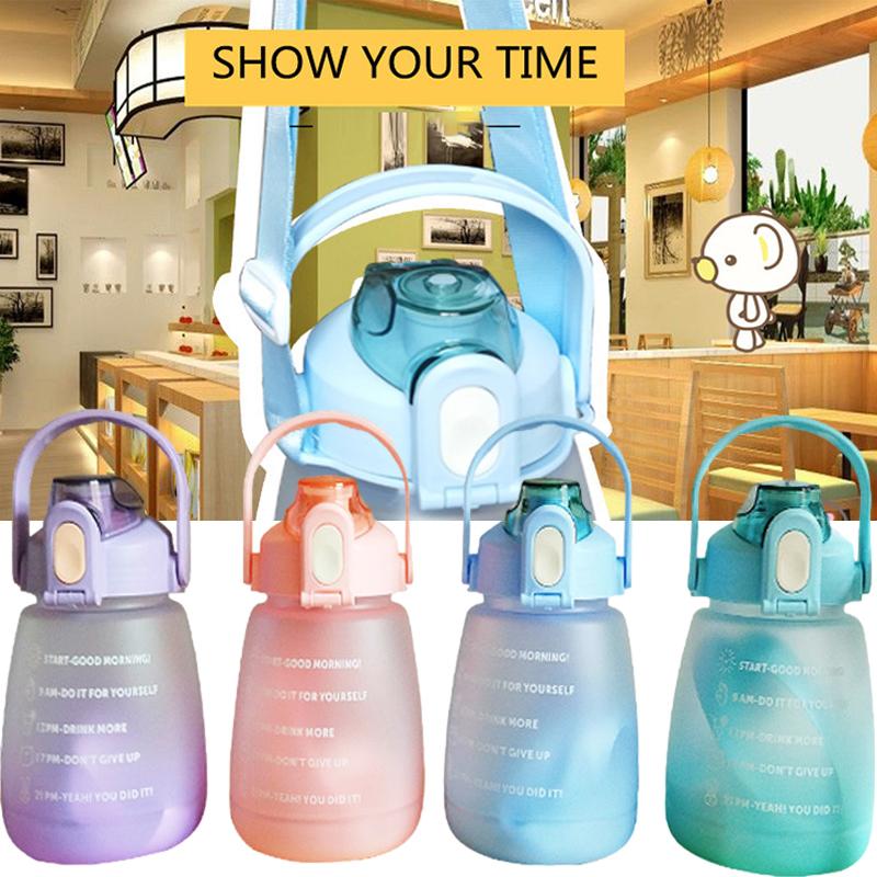 Water Bottle 1300ML Net Red Frosted Chubby Cup Outdoor Sports Plastic Portable Shoulder Strap Bounce Big-bellied Straw, Blue
Water Bottle 1300ML Net Red Frosted Chubby Cup Outdoor Sports Plastic Portable Shoulder Strap Bounce Big-bellied Straw, Blue