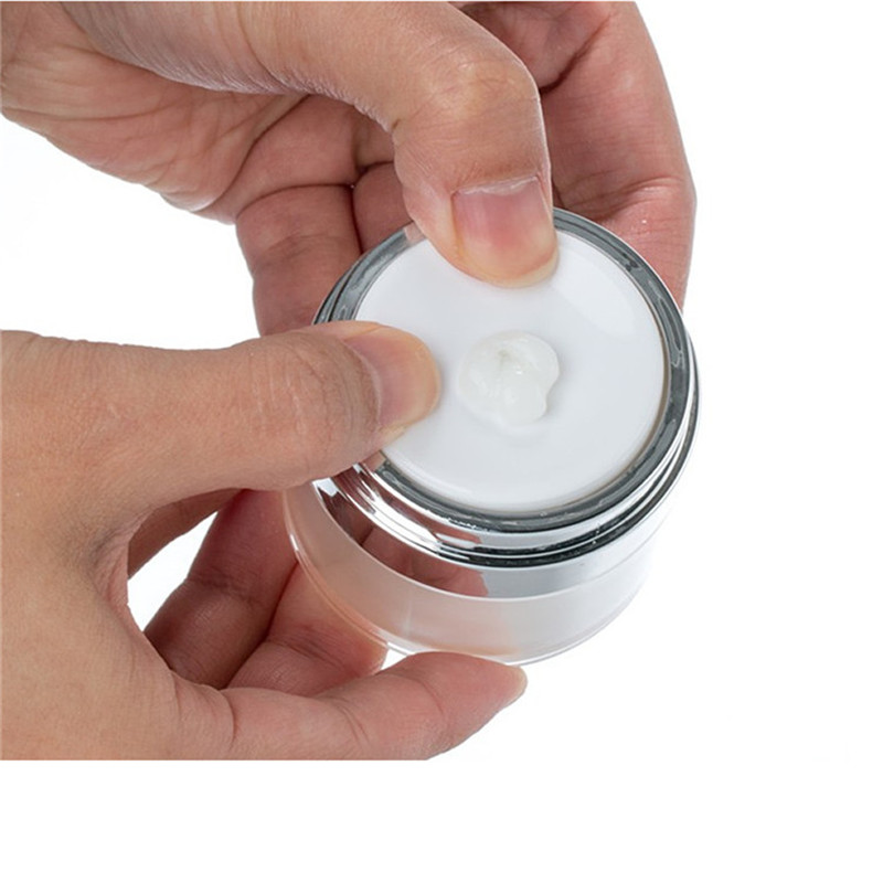 15 30 50 G ML bottles Pearl White Acrylic 0.5oz Airless Round Vacuum Lotion Cream Jar Cosmetic Press Plastic Refillable Air Pump Makeup Container For 