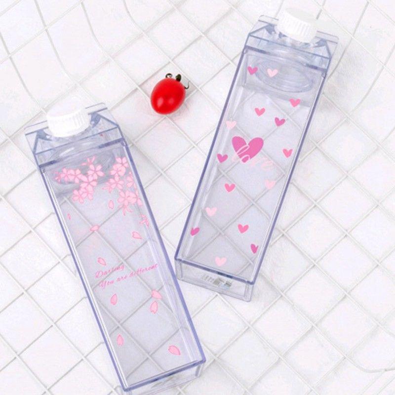 Water Bottles 2021 Portable Milk Box Strawberry Cherry Safety And Non-toxic Drinking Bottle Outdoor Camping Sports