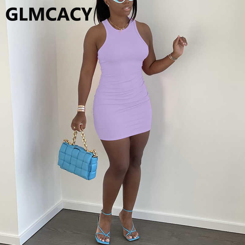 Sleeveless Casual Summer Bodycon Party Mini Dress 210702