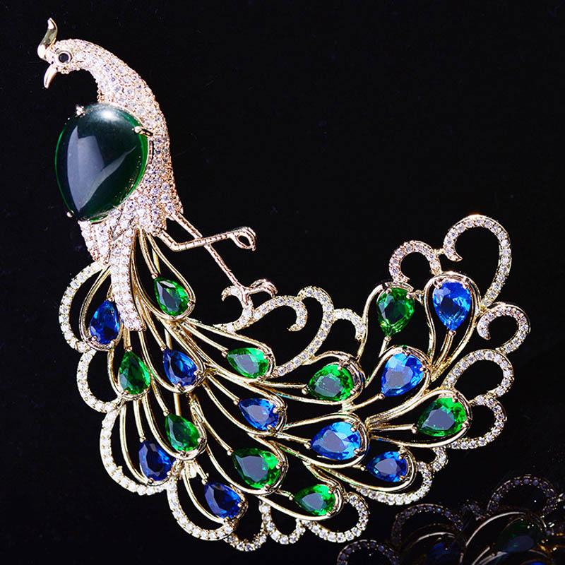 Pins, Brooches Zlxgirl Perfect Green And Blue Cubic Zircon Peacock Animal Brooch Pins Gold Color Women's Scarf Hijab Accessory
Pins, Brooches Zlxgirl Perfect Green And Blue Cubic Zircon Peacock Animal Brooch Pins Gold Color Women's Scarf Hijab Accessory