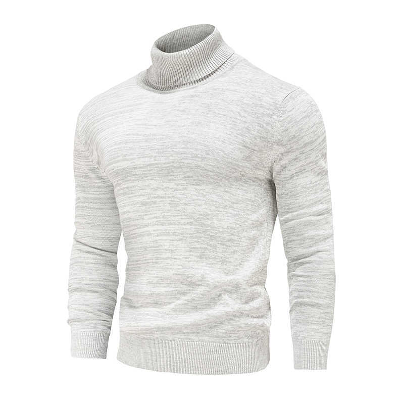 Winter Men's Turtleneck Sweaters Cotton Slim Knitted Pullovers Men Solid Color Casual Sweaters Male Autumn Knitwear 211018