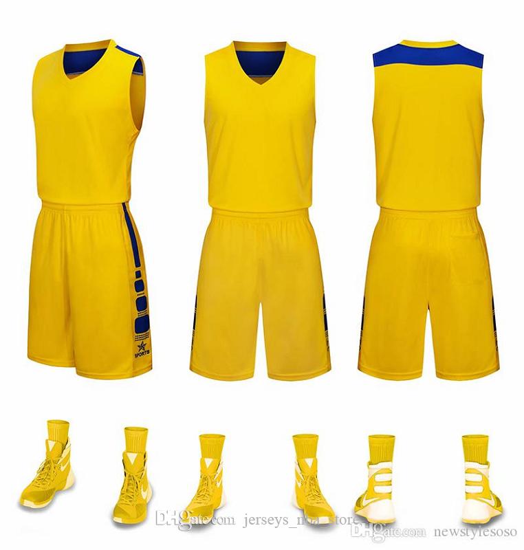 wholesale Customized men Basketball Uniforms,mens kits Sports clothes tracksuits Discount Cheap boy Basketball Sets tops With Shorts A8-23